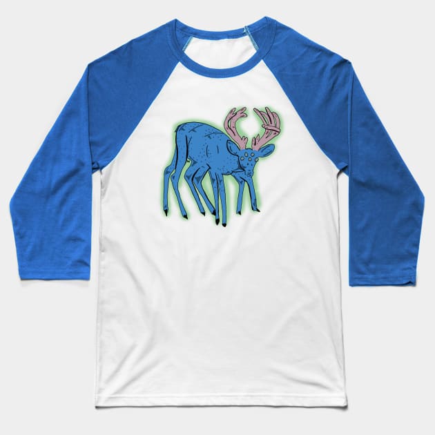 Mutant Deer Baseball T-Shirt by Katherine Montalto